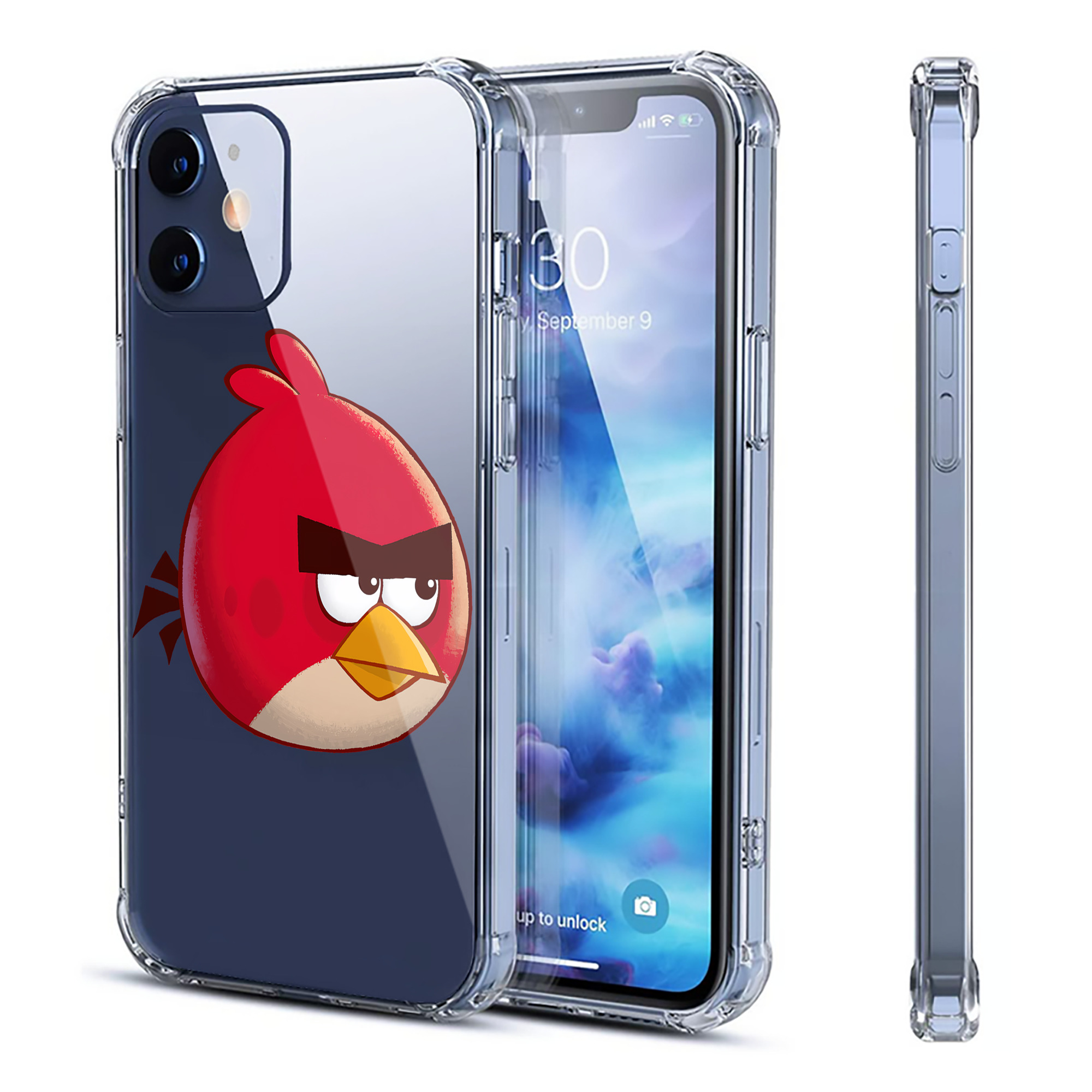 （画像用） Angry Birds アングリーバード 【iPhone 12シリーズ対応】透明スマホケース（クリアソフトケース）